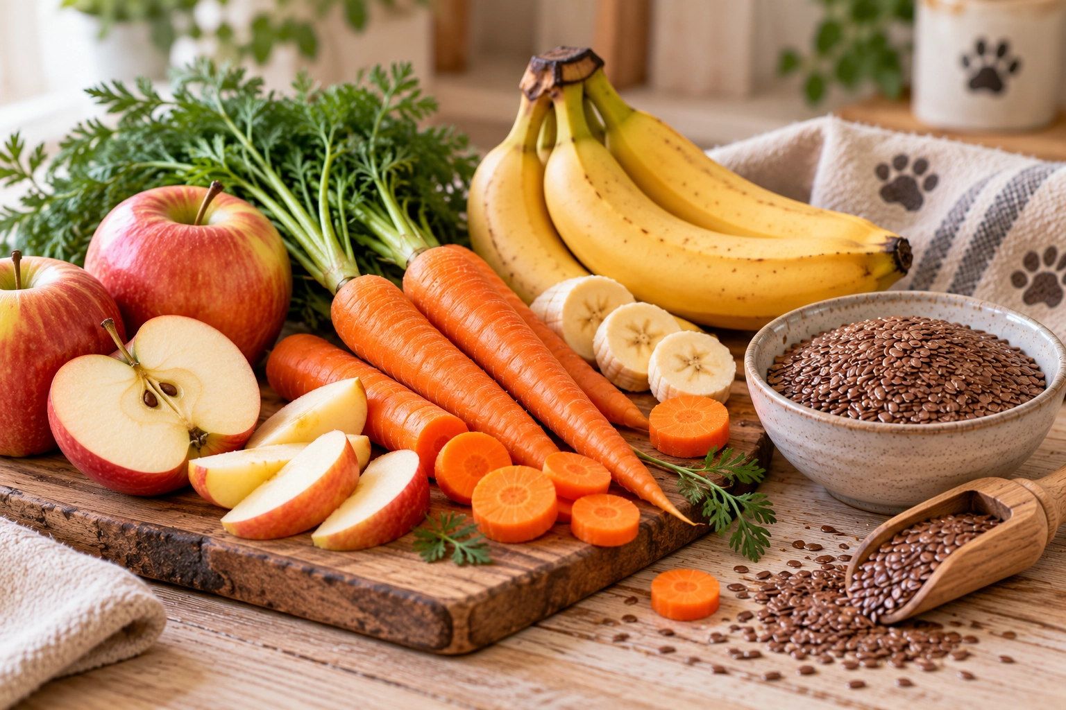 Gemüse und Obst für Hundekekse